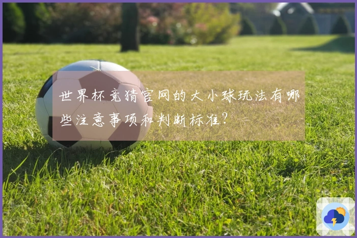 世界杯竞猜官网的大小球玩法有哪些注意事项和判断标准？